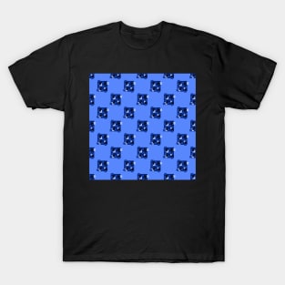 Retro blue squares repeat pattern T-Shirt